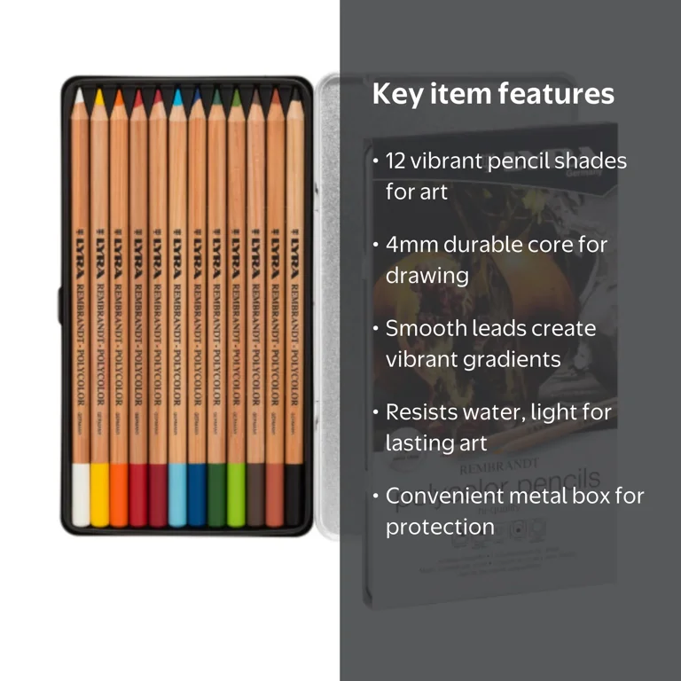 Lyra Rembrandt Polycolor Colored Pencil Set, 12-Colors - Walmart.com