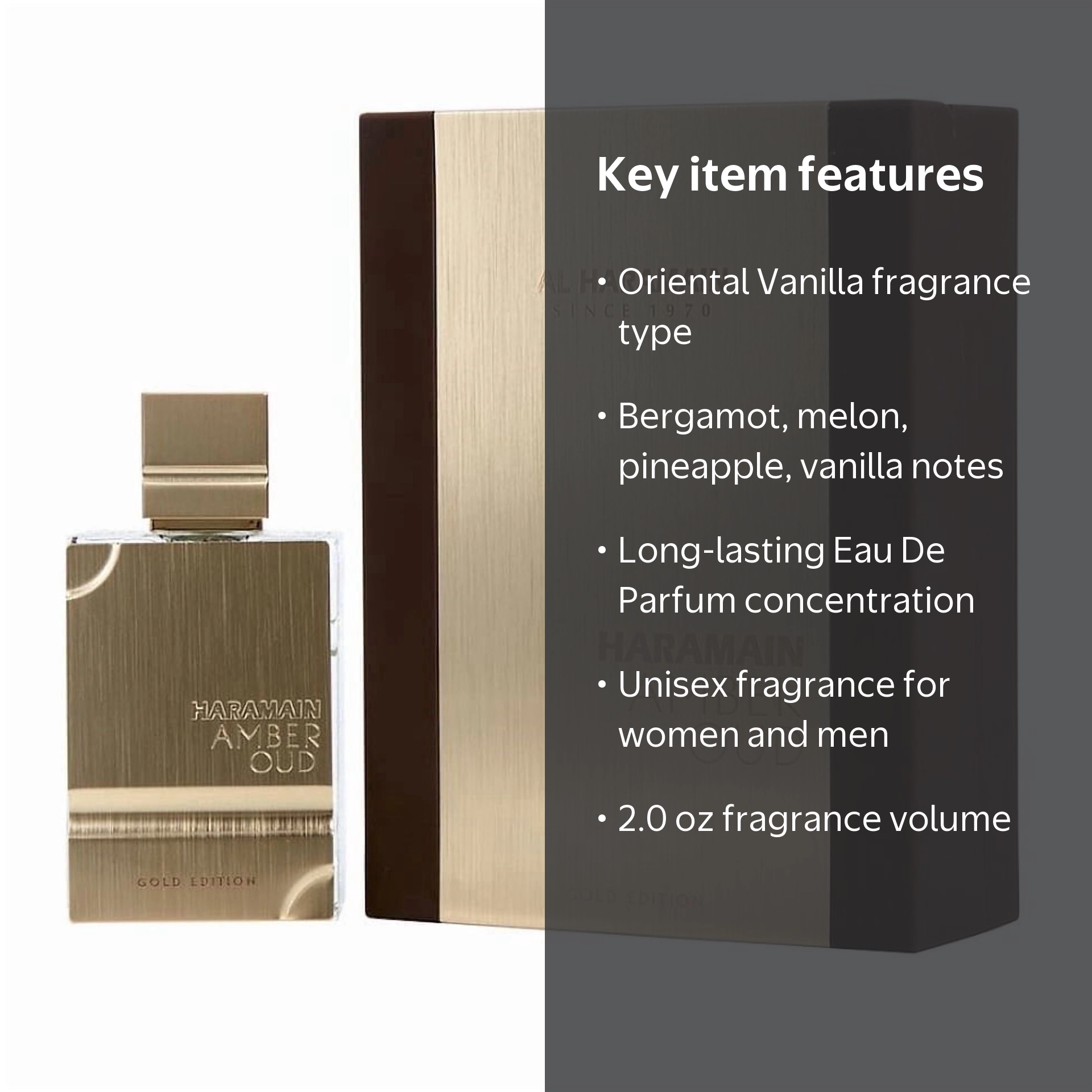 Al Haramain Amber Oud Gold Edition Arabian Perfume, 2.0 oz Eau De