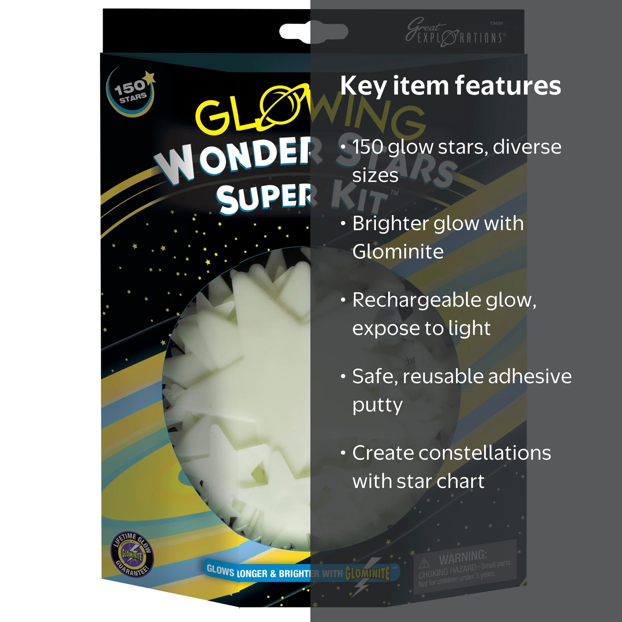 Great Explorations, Glow in the Dark Wonder Stars Super Kit, 150