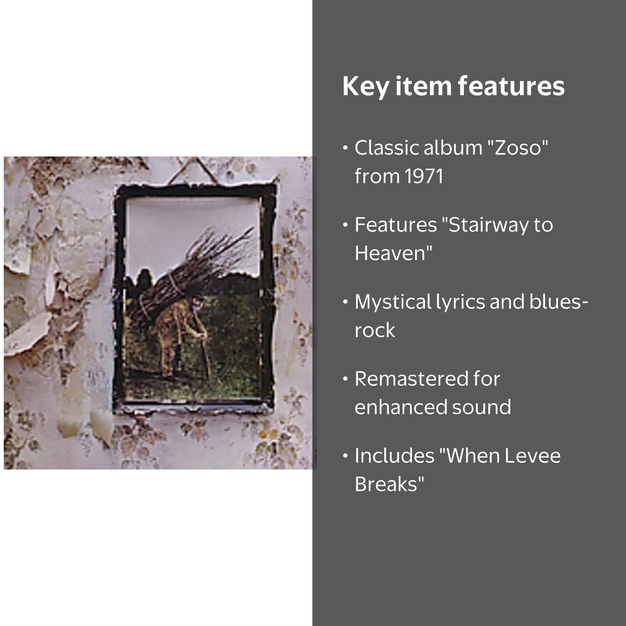Led Zeppelin 4 (Remastered) - Full Classic Album CD - Walmart.com