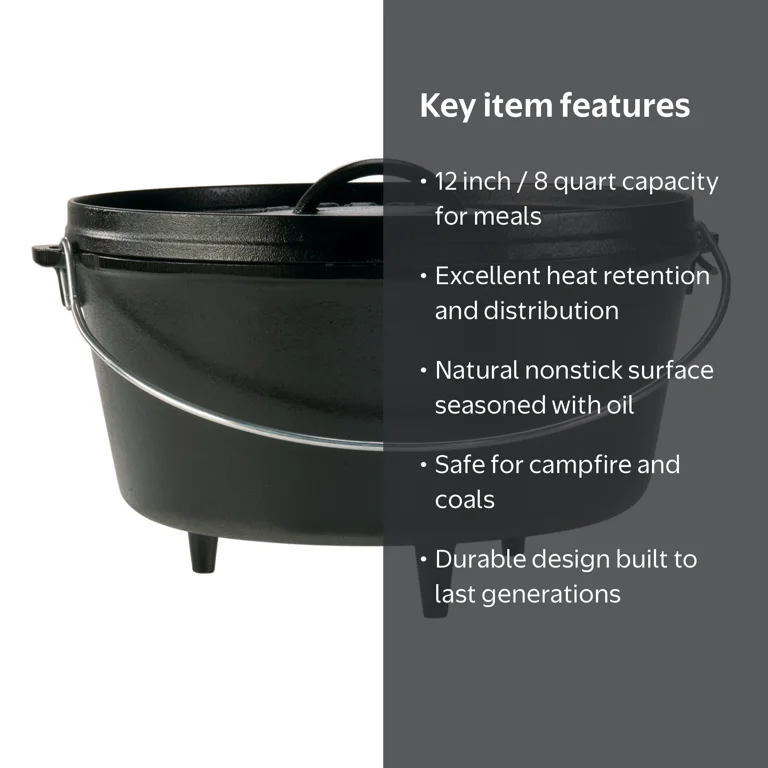 Lodge, Cast Iron Dutch Oven, 12
