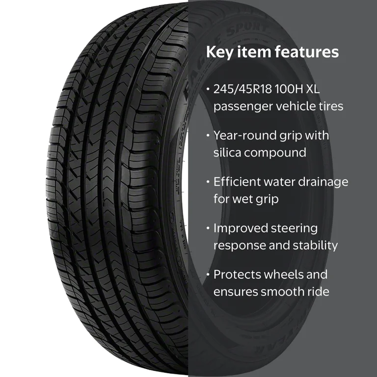 Goodyear, Passenger Tire, 245/45R18 100H XL, All-Season Traction