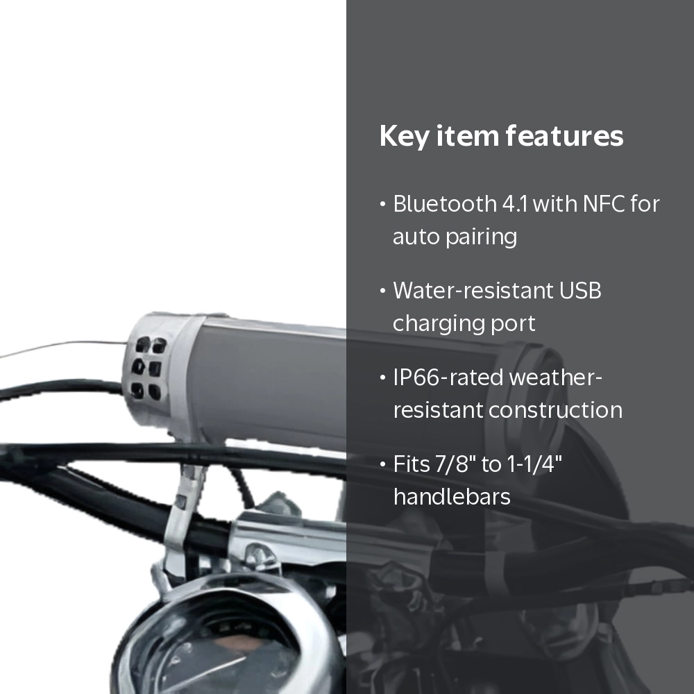 Kuryakyn 2719 MTX 300W Motorcycle Sound Bar, Handlebar Mounted