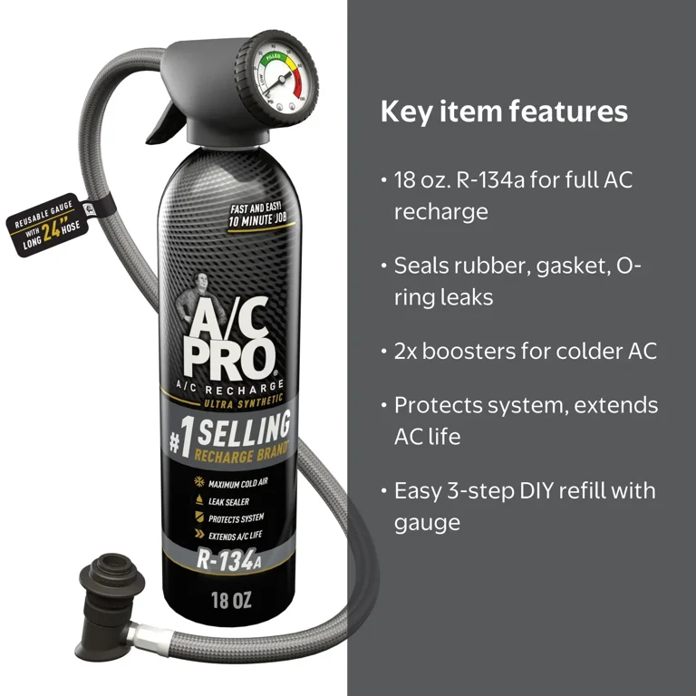 A/C Pro ACP-100 Ultra Synthetic R-134a Car Refrigerant Recharge