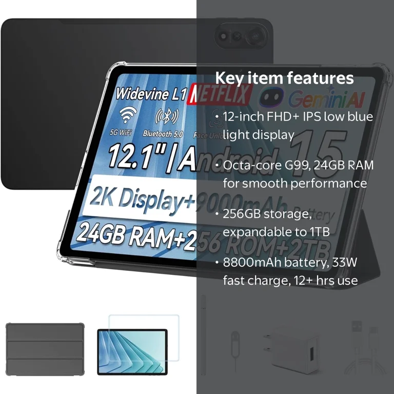 Blackview Tab18 12-Inch Tablet, Android 13, 256GB ROM, 24GB RAM
