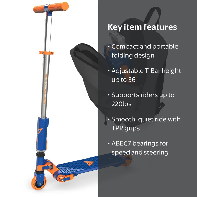 Valor Kids Kick Scooter, Compact Foldable Design with ABEC7 Wheel