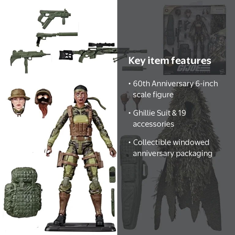 GI.Joe, Action Marine Sniper, 60th Anniversary, 6-inch Action