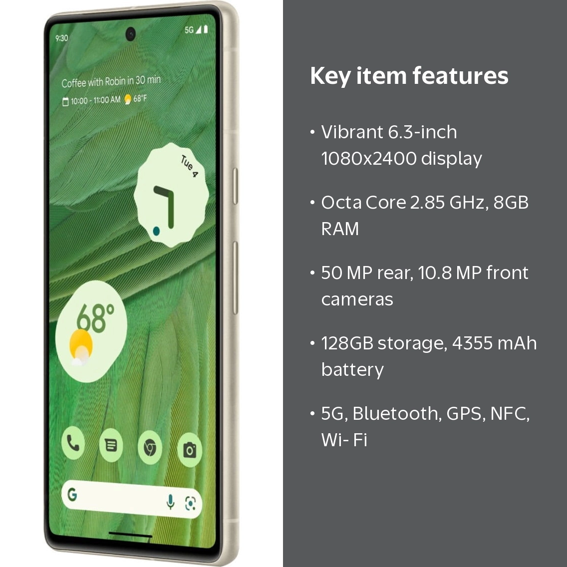 Google Pixel 7本体 6.3インチ/128GB/5G Google Pixel 7 - 5G, Dual-SIM, 8GB/128GB, OLED 6.3