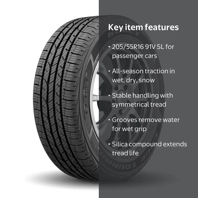 Kelly, Passenger Tire, 205/55R16 91V, All Season Tread - Walmart.com