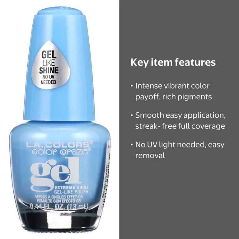 L.A. COLORS Gel-like Nail Polish, Splashy, 0.44 fl oz, Long