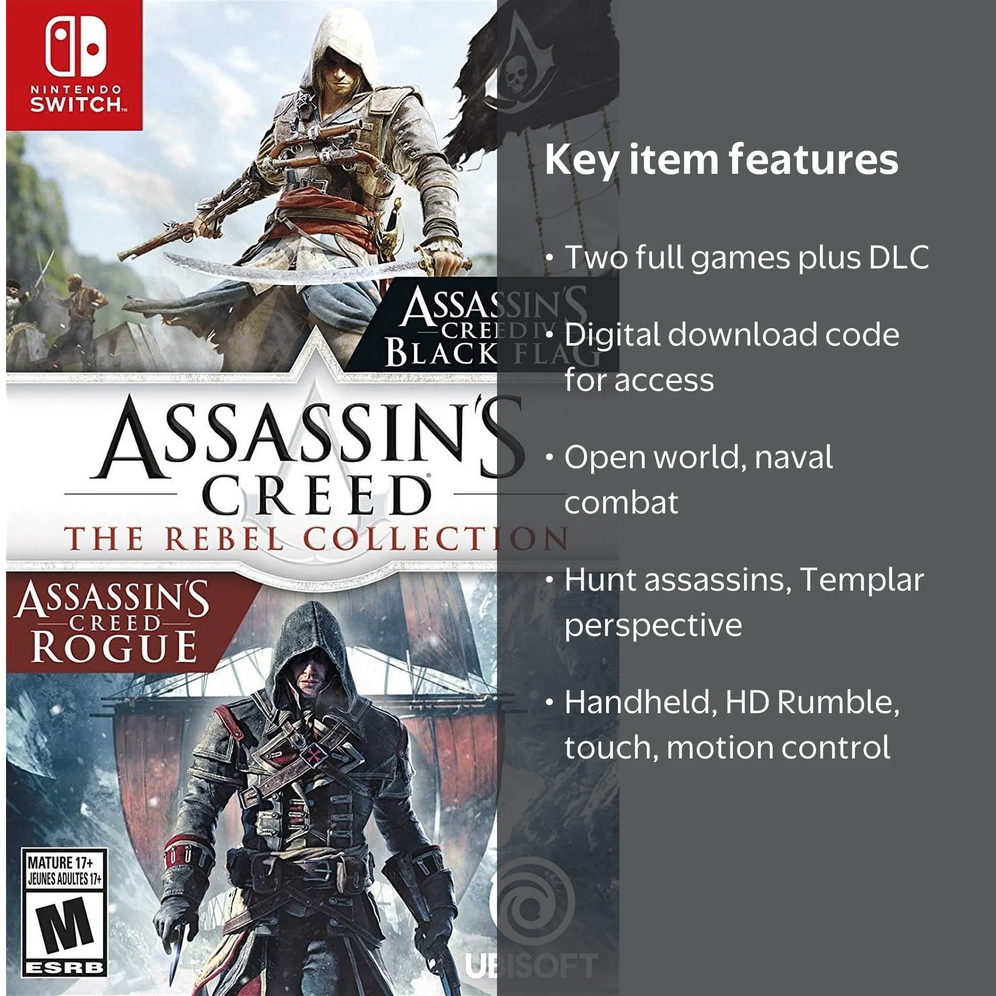 Free Shipping! Ubisoft Assassin's Creed The Rebel Collection