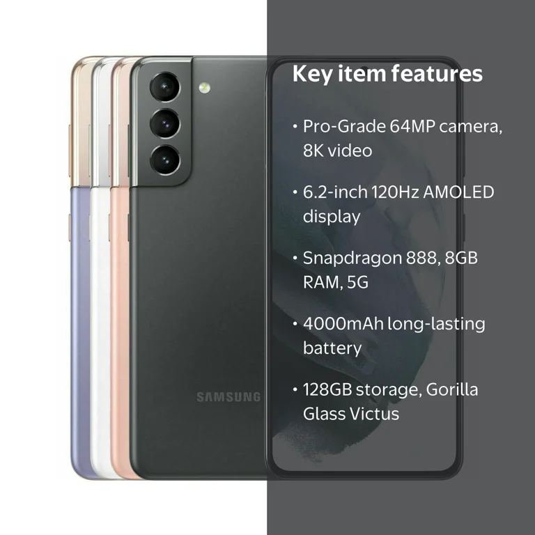 Restored Samsung Galaxy S21 5G G991U (Fully Unlocked) 128GB