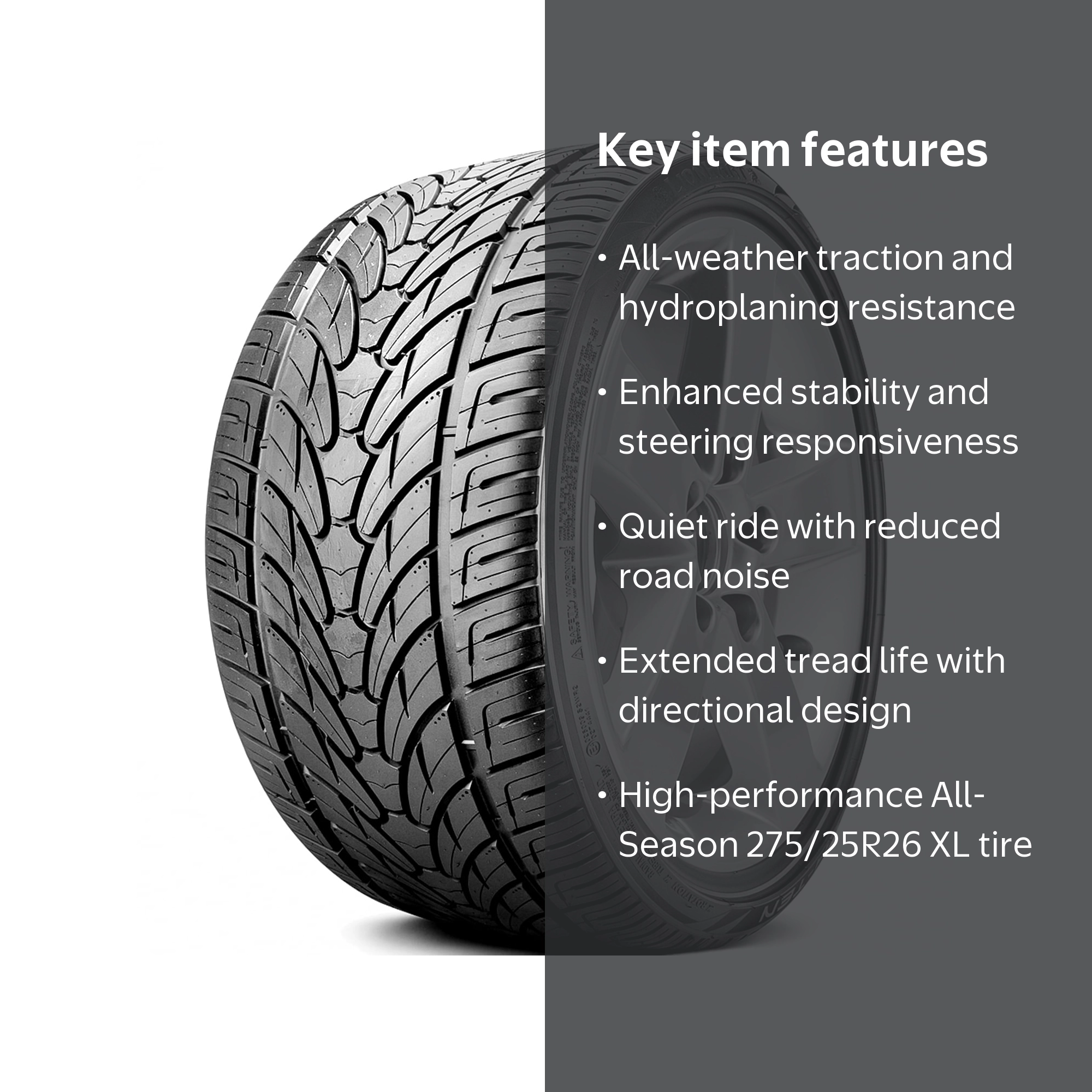 Lionhart LH-TEN High Performance All Season Tire, 275/25R26 98W XL