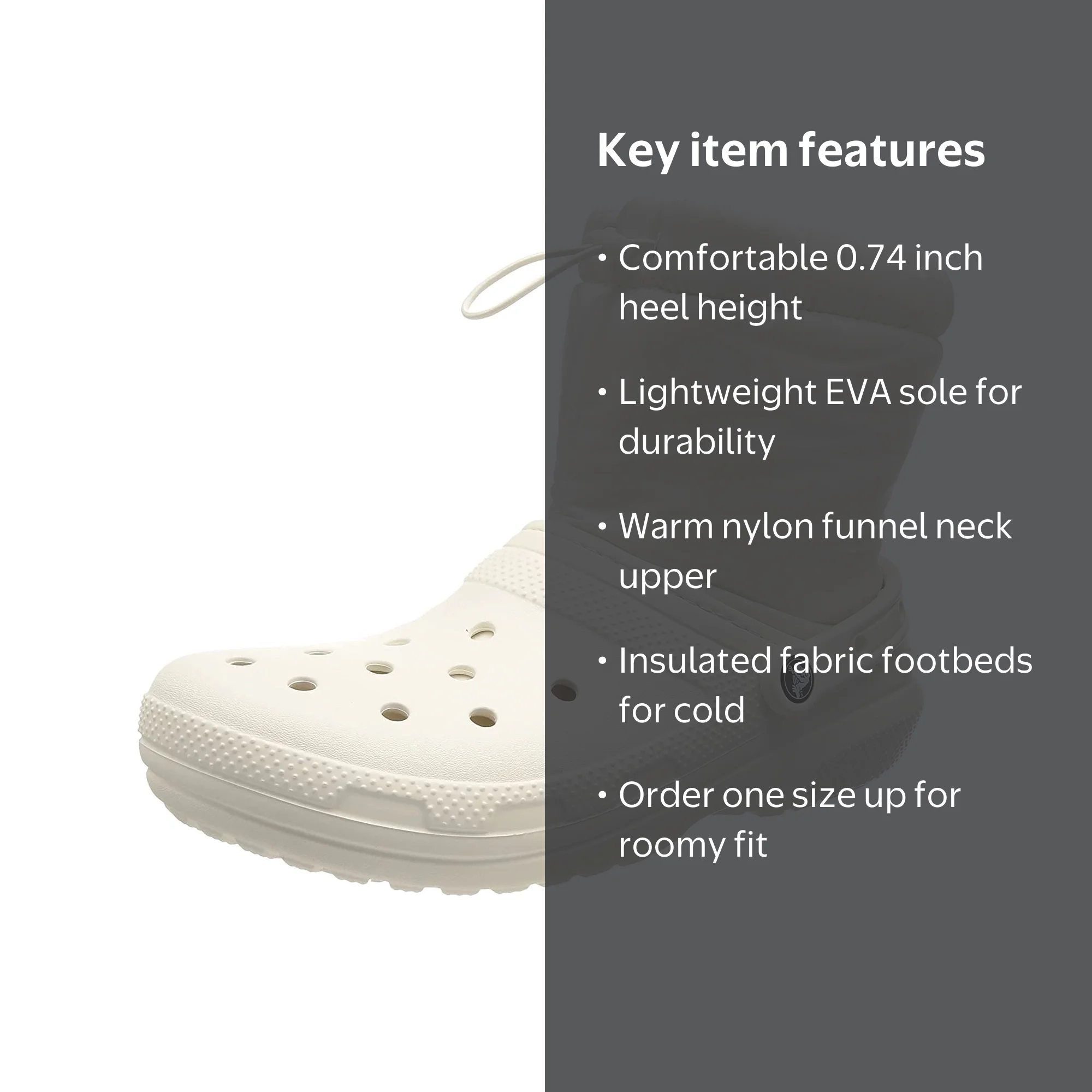 Crocs Classic Lined Neo Puff White Unisex Boot Size 7 or 5 SKU#24215 Crocs - Brandclub - Crocs Women main image 4