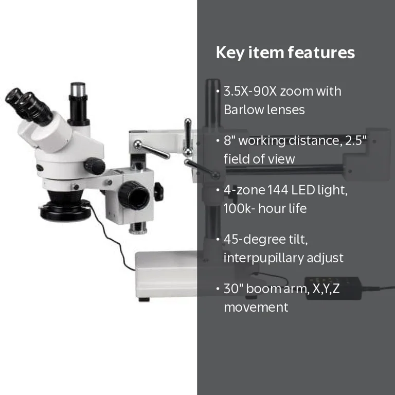 AmScope SM-4TZ-144A Professional Trinocular Stereo Zoom Microscope