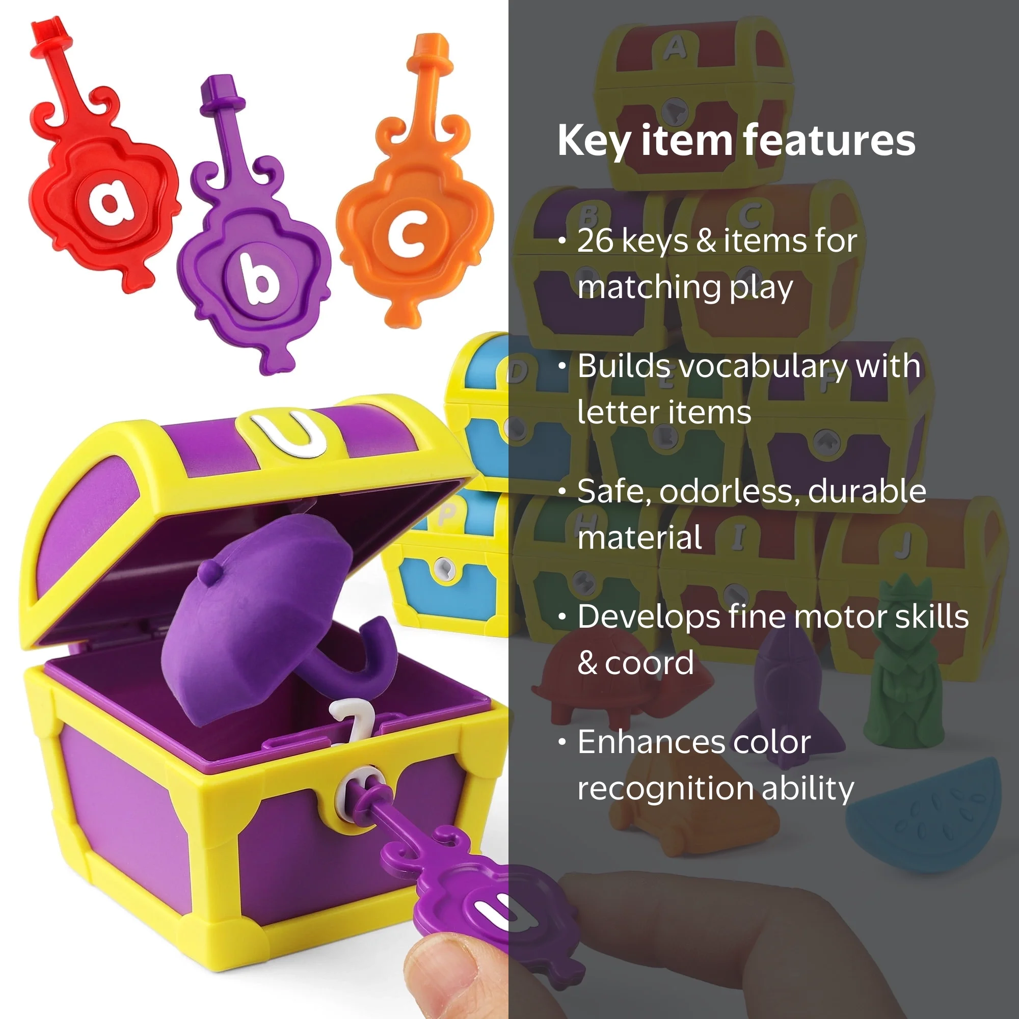 Coogam Alphabet Learning Toys for Toddlers, 26pcs Letters Treasure