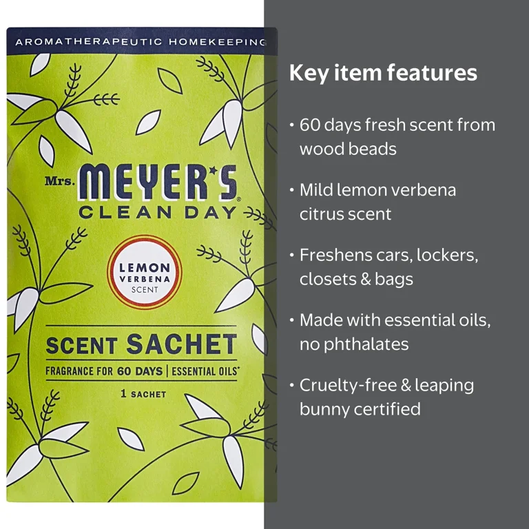 Mrs. Meyer's Clean Day Lemon Verbena Scent Sachets, 60 Days