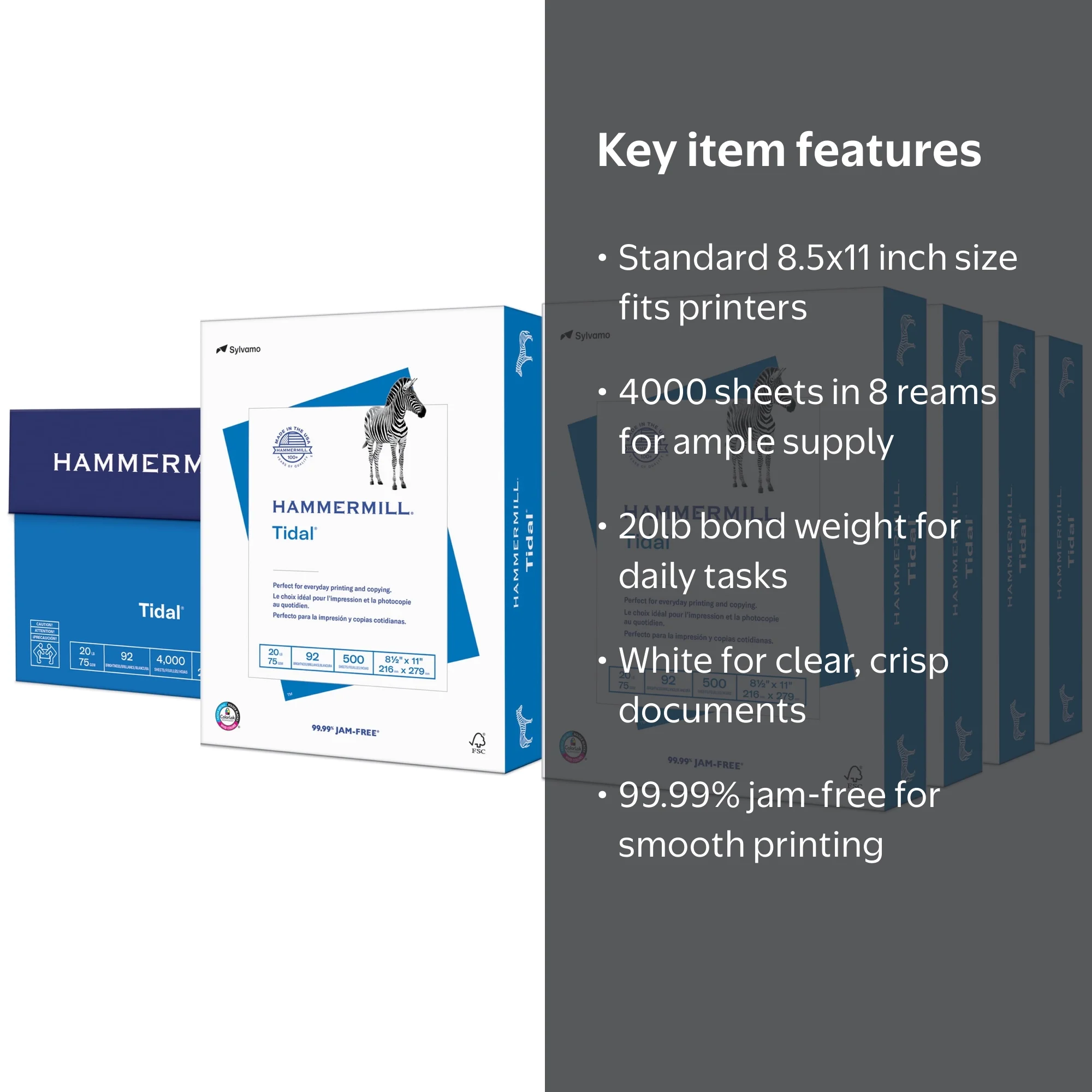 Hammermill Tidal Copier & Printer Paper, 20lb, 8.5 x 11, 8 Ream
