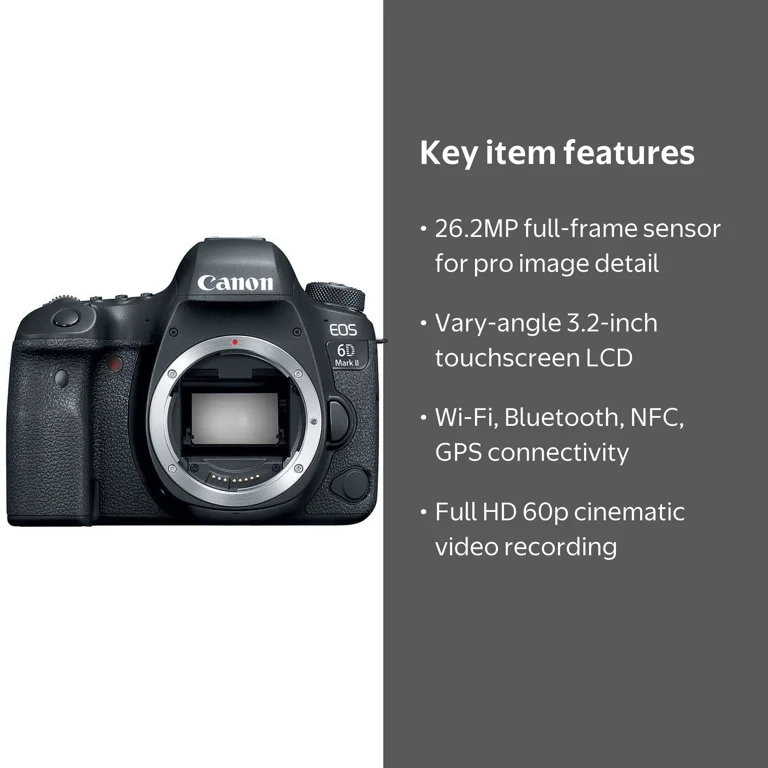 Canon, EOS 6D Mark II Digital SLR Camera Body Wi-Fi Enabled