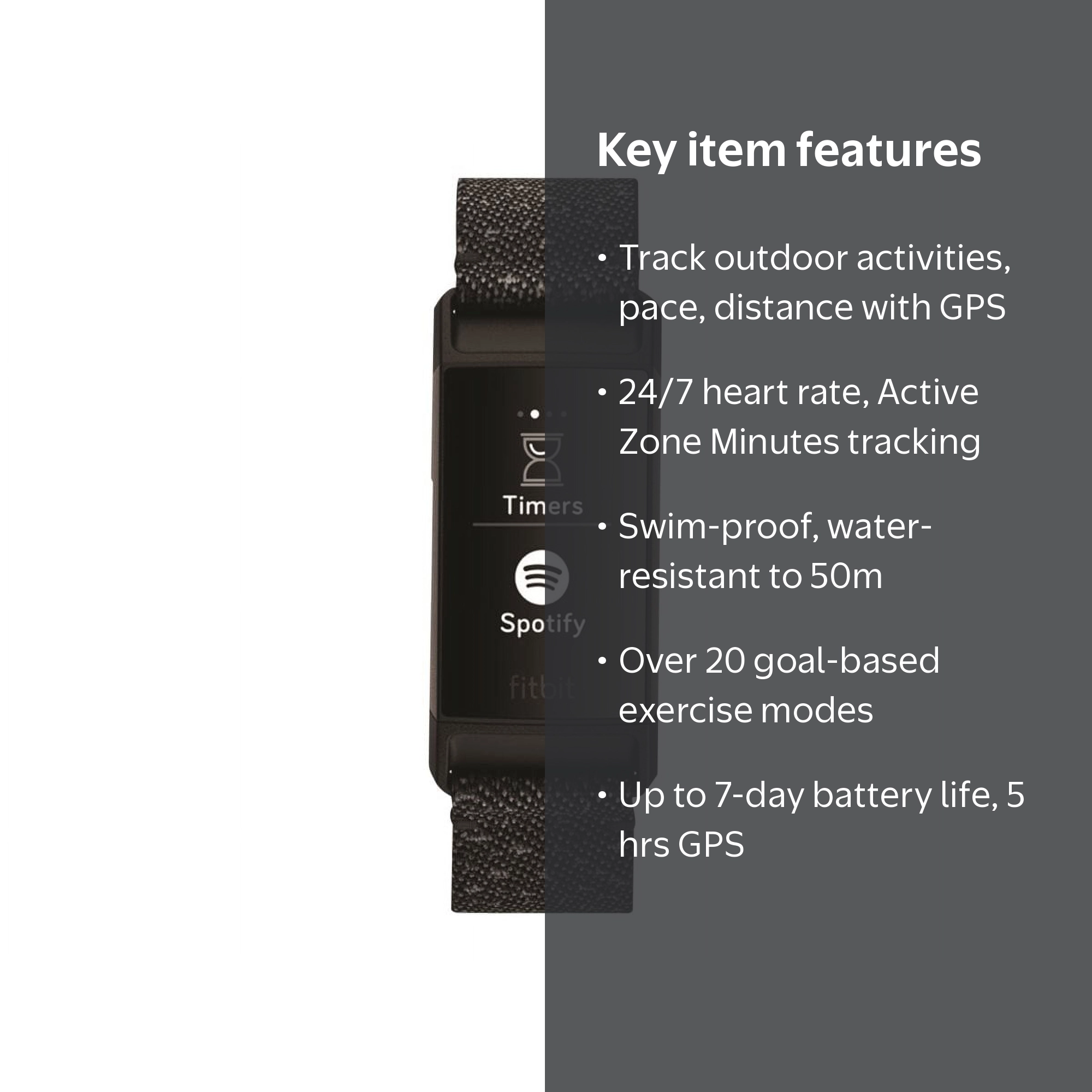 Fitbit Charge 4 Special Edition Activity Tracker (NFC), Granite