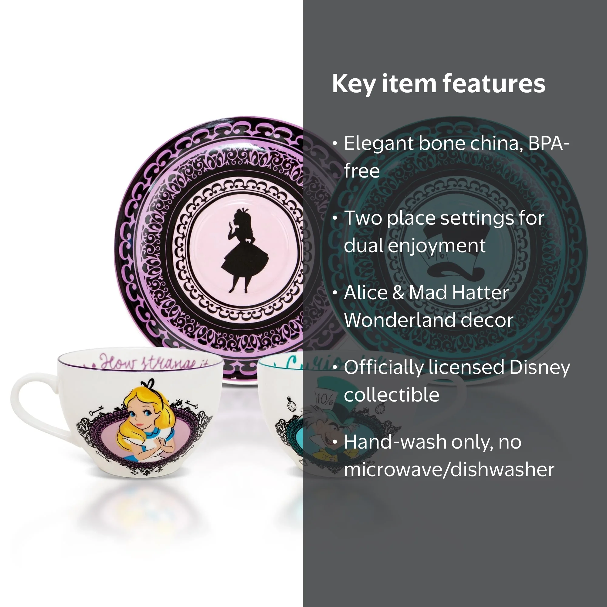 Disney Light Blue \'We Are All‎ Mad Here\' Hat NWT teacup Alice In wonderland Mad Hatter tea party inspired collectible cups and bowls main image 2