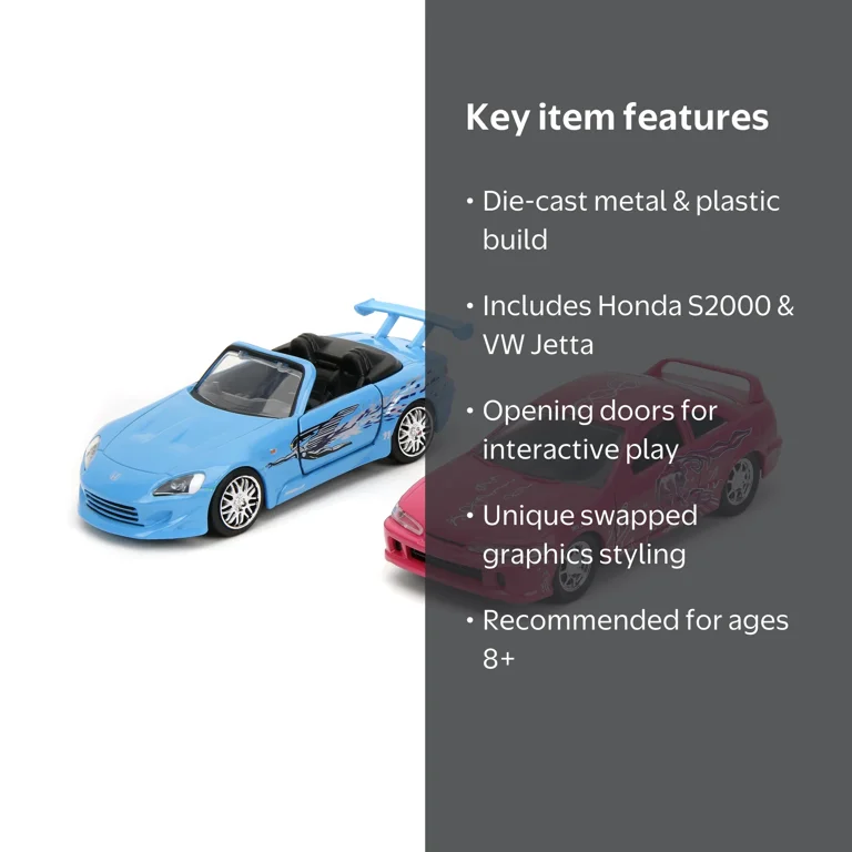 Jada Fast & Furious 1:32 Legacy Twin pack – Honda S2000 & Honda