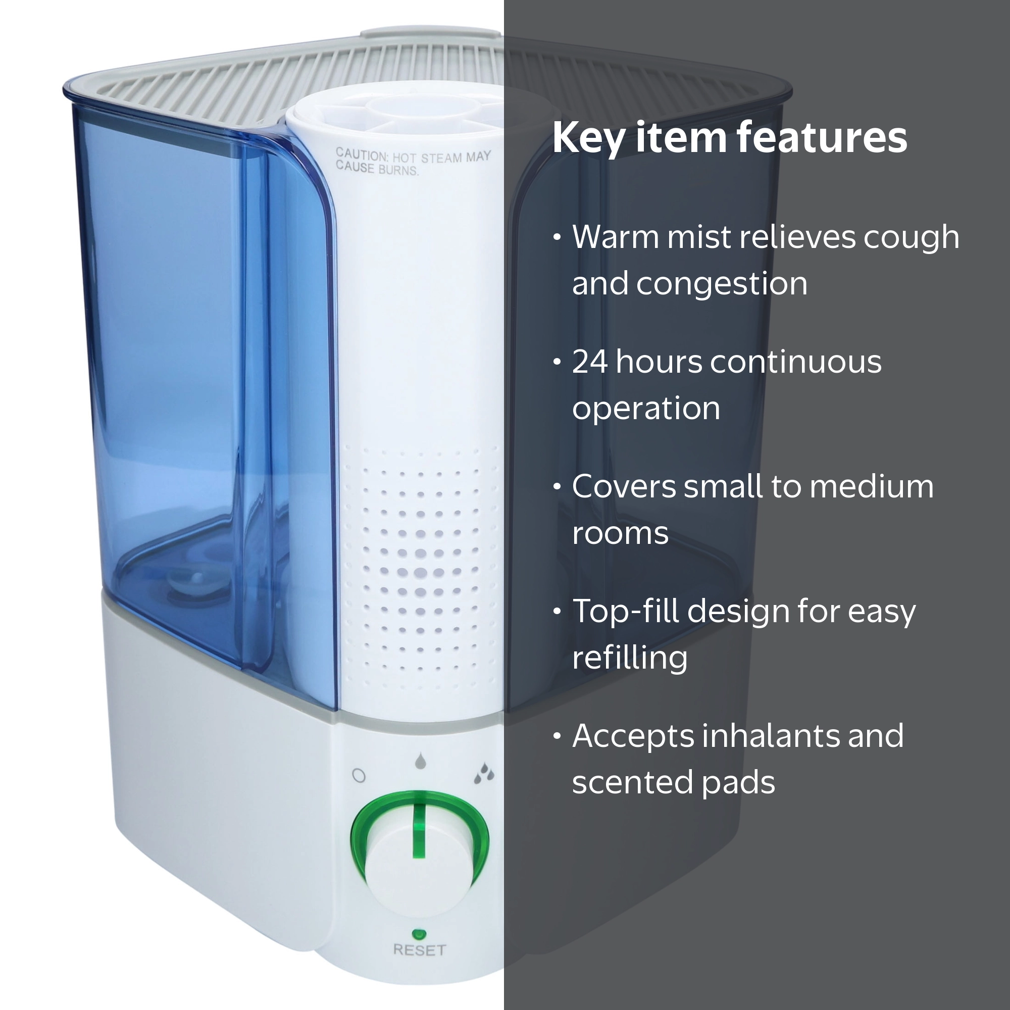 加湿器 a___.9117311__ Equate 1.3-Gallon Warm Mist Humidifier HSA/FSA Eligible - Walmart.com