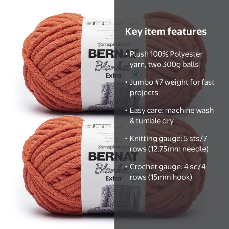 Bernat® Blanket extra™ #7 Jumbo Polyester Yarn, Orange leaf 10.5oz