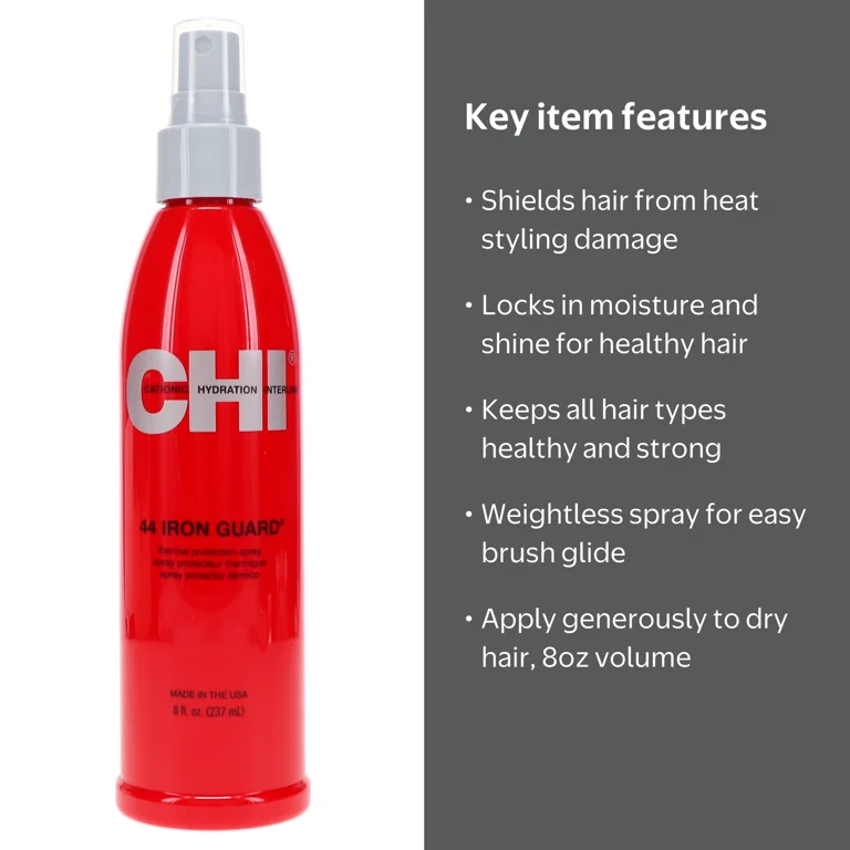 CHI 44 Iron Guard Hair Spray 8 oz, Superior Heat Protectant for