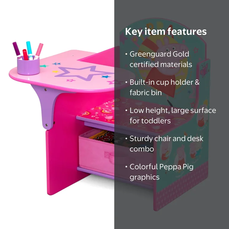 Delta Children Peppa Pig Chair Desk with Storage Bin - Walmart.com