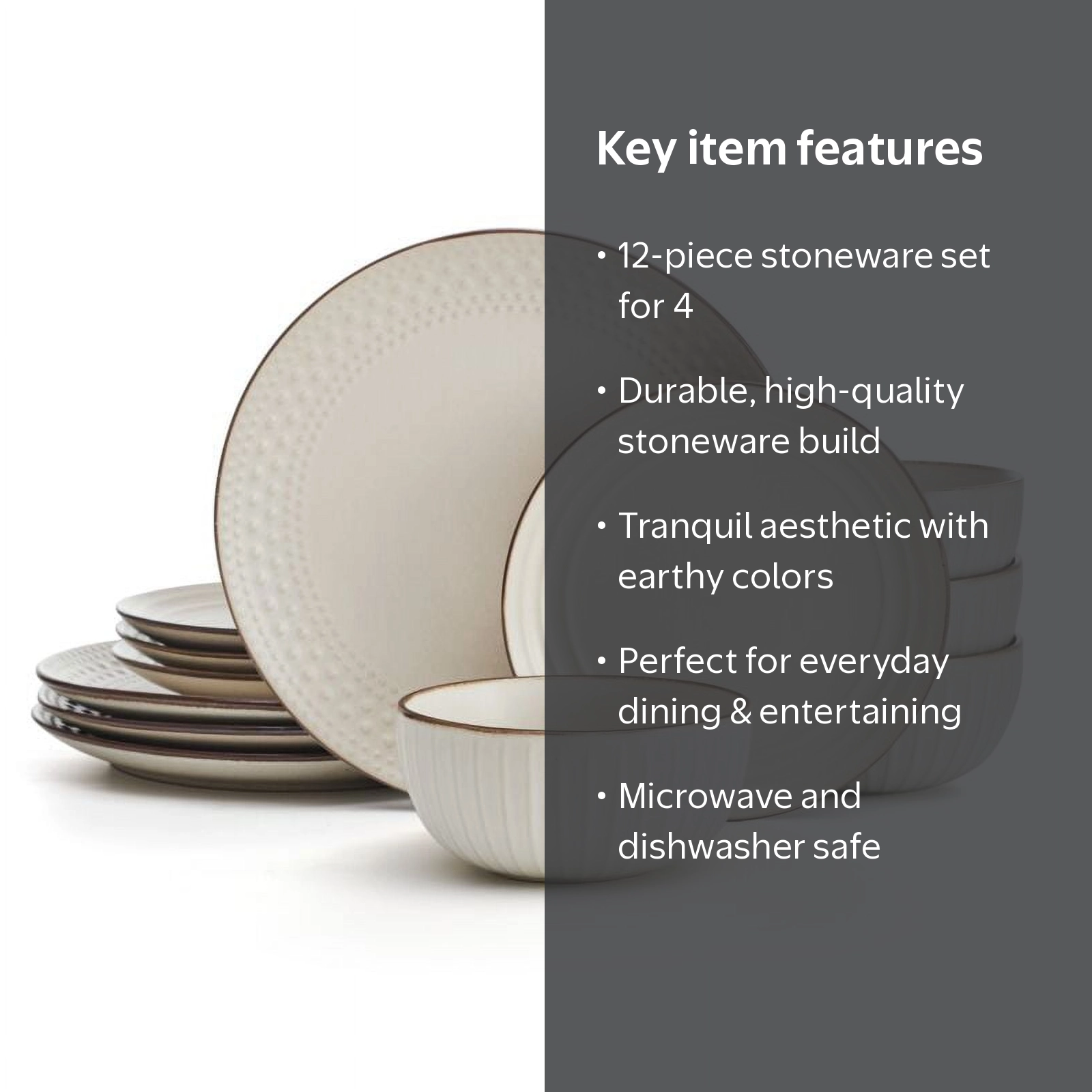 Free Shipping! Pfaltzgraff Janelle 12 Piece Stoneware Dinnerware