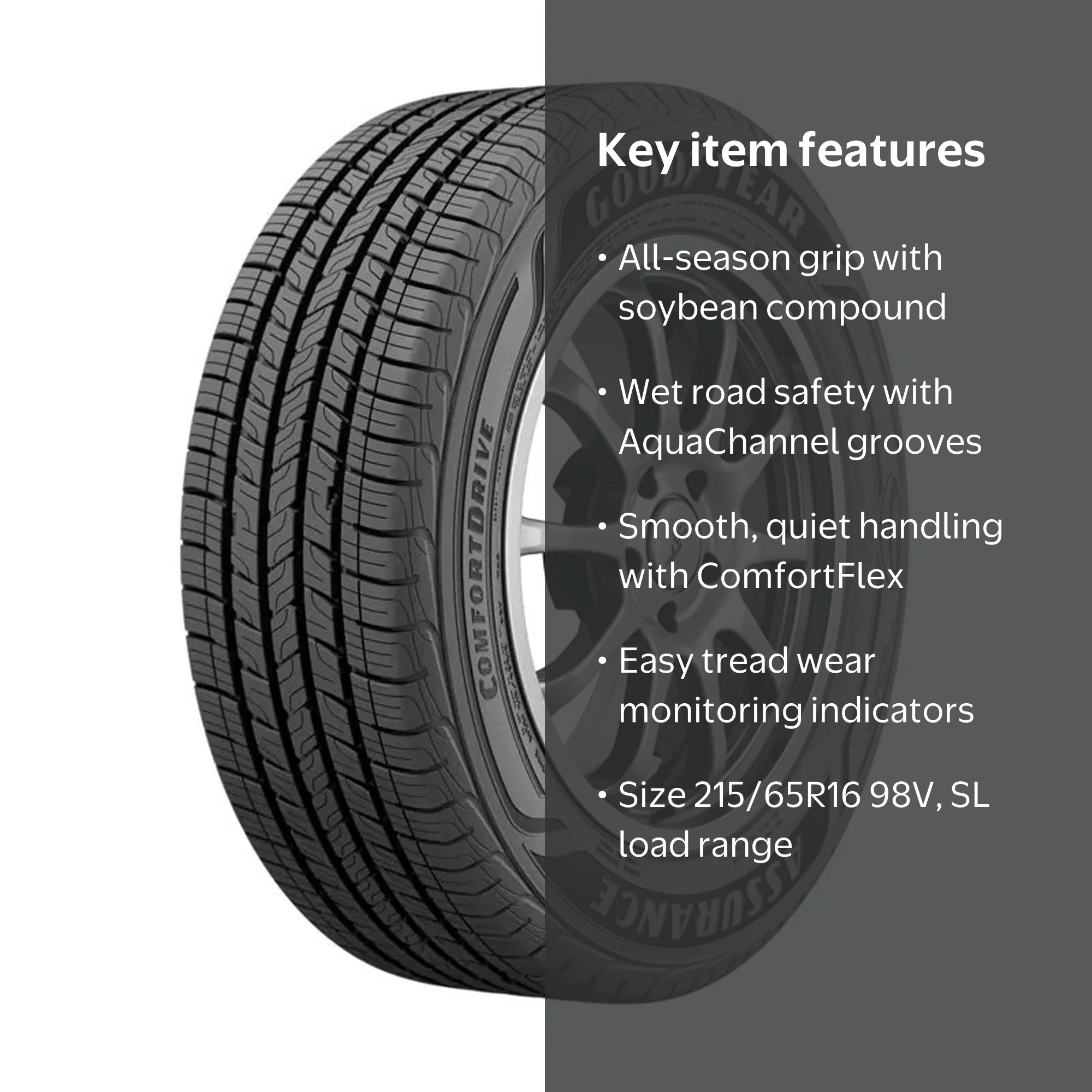 ①もりじん サマータイヤ GOODYEAR 215/65R16 （＊150 Goodyear Assurance ComfortDrive Passenger Tire, 215/65R16 98V All