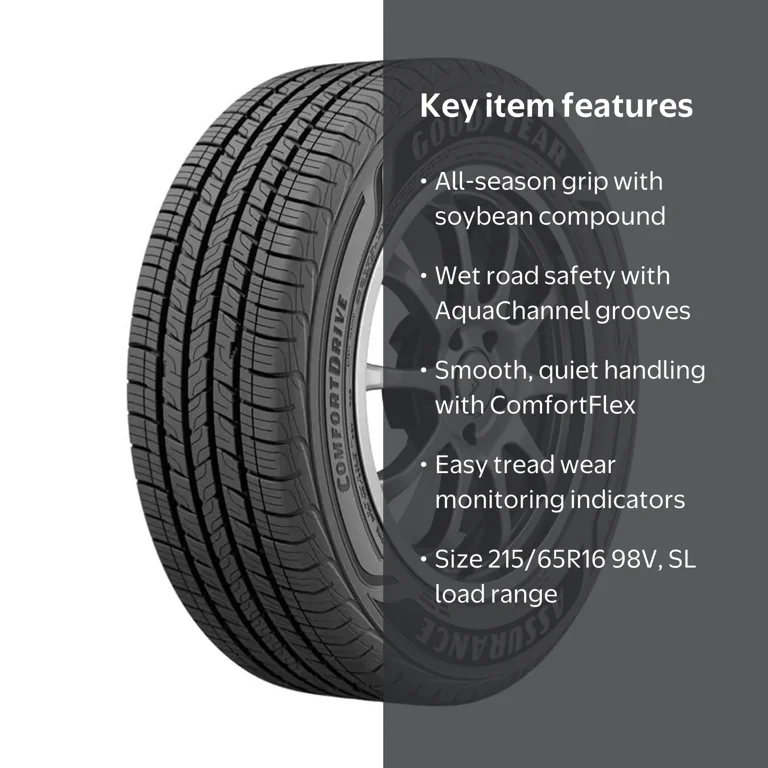 Goodyear Assurance ComfortDrive Passenger Tire, 215/65R16 98V All