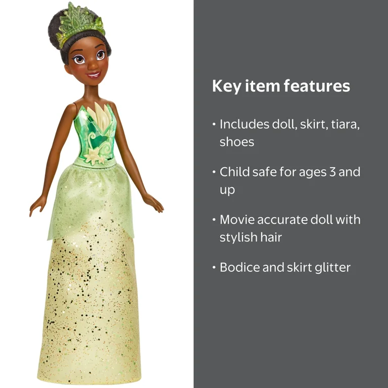tiana green dress Princess Frog formal Disney toy figure For experiences or intentions for birth Toddler Princess Tiana Dress, Green