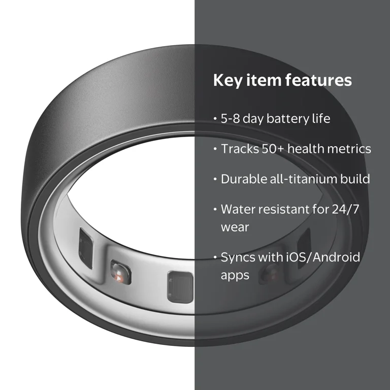 Oura Ring 4, Stealth, Size 6, Smart Wearable, Sleep, Fitness Oura Ring 4, Stealth, Size 6, Smart Wearable, Sleep, Fitness