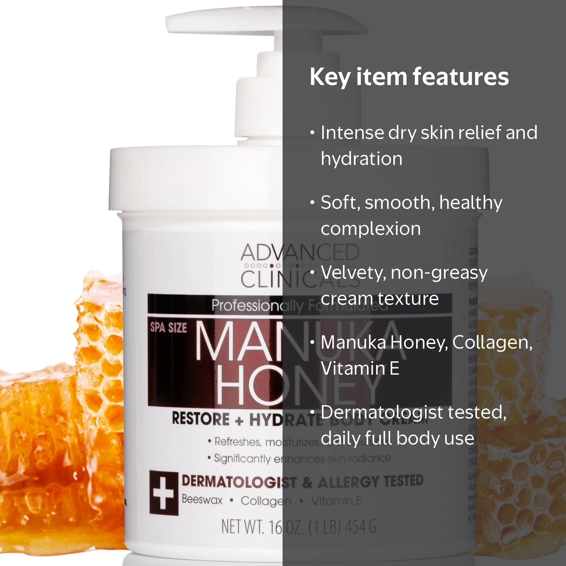 Advanced Clinicals, Body Cream, 16 fl oz, Nourishing and Hydrating