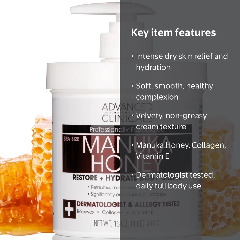 Advanced Clinicals, Body Cream, 16 fl oz, Nourishing and Hydrating