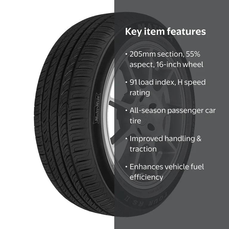 Multi-Mile Matrix Tour RS II: All-Season 205/55R16 91H Tire for
