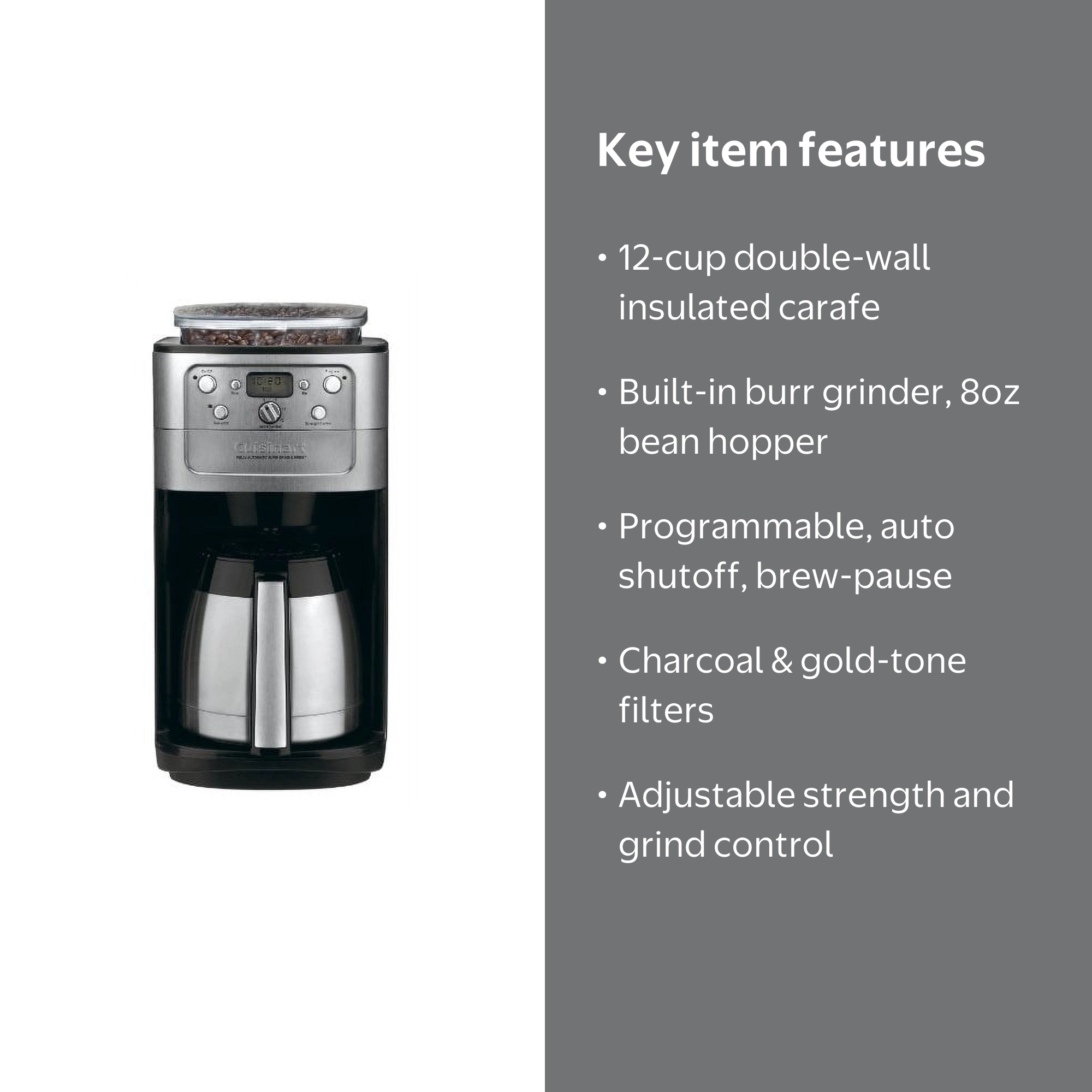 Cuisinart Grind & Brew 12-Cup Coffee Maker - Automatic Stainless