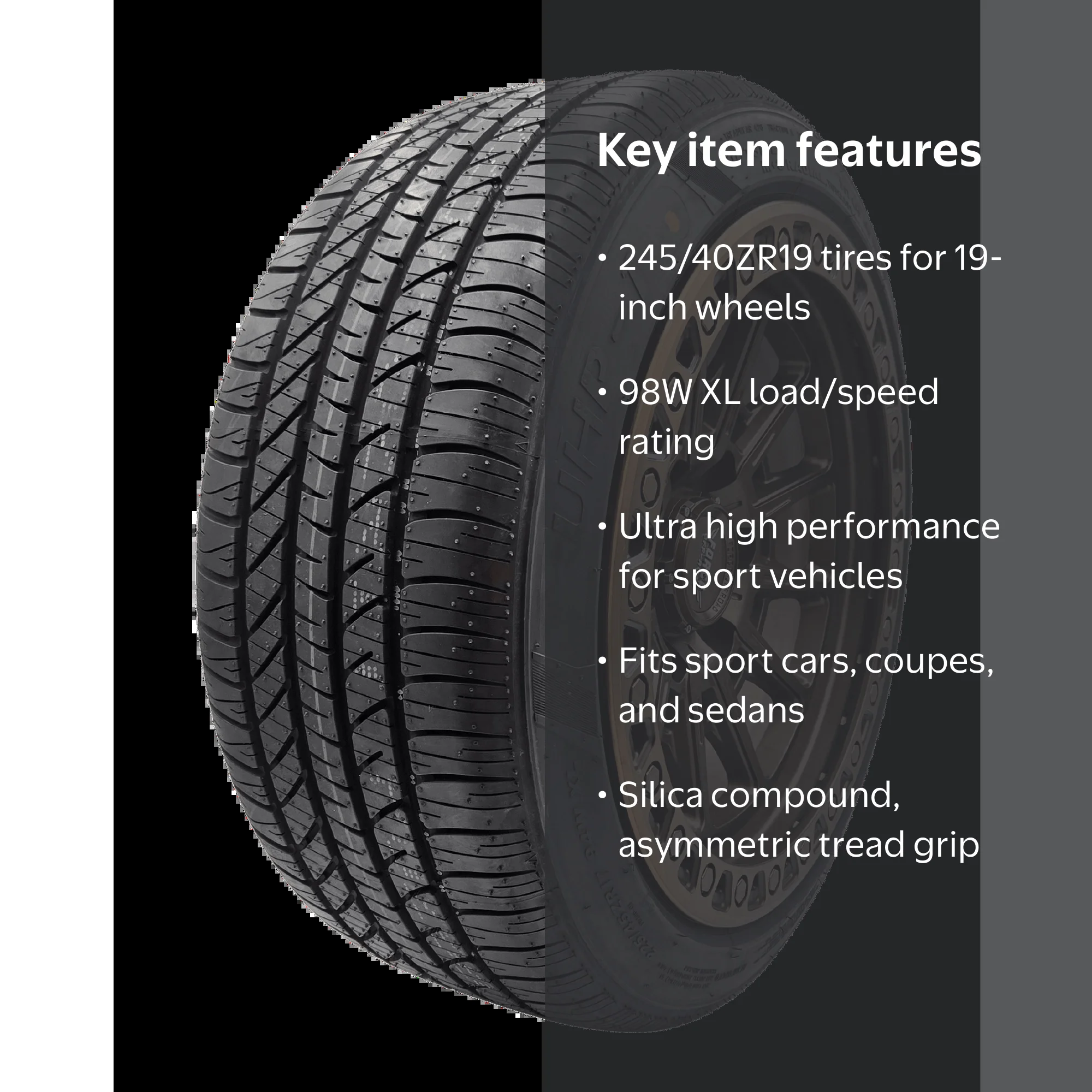 SuperMax UHP-1 Ultra High Performance Tire, 245/40ZR19 98W XL