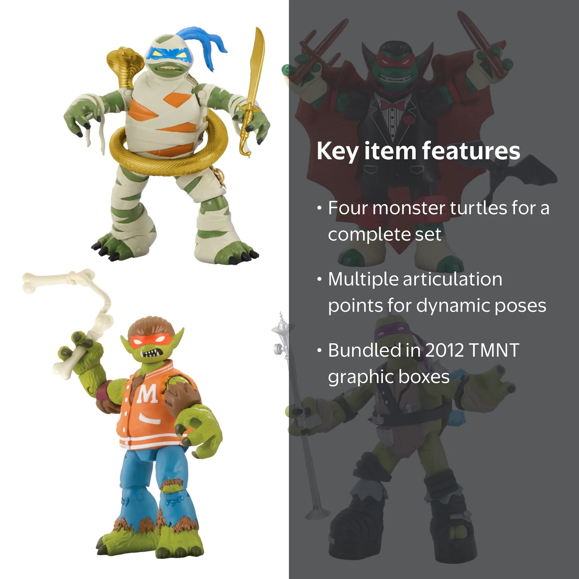 Teenage Mutant Ninja Turtles Monster Mutant Figures Soft Bundle 4