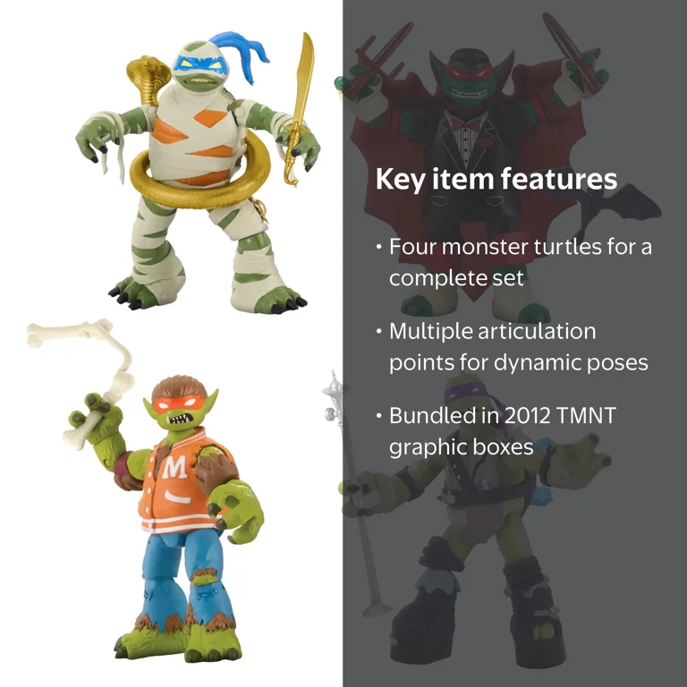IZUMONSTER TMNT MUTANT NINJA TURTLES セット Teenage Mutant Ninja Turtles Monster Mutant Figures Soft Bundle 4