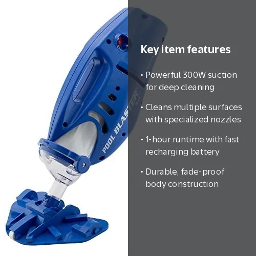 プールブラスターマックスクリーナーWater Tech社　BlueR004-01 Water Tech Pool Blaster MAX, Handheld Battery Pool Cleaner