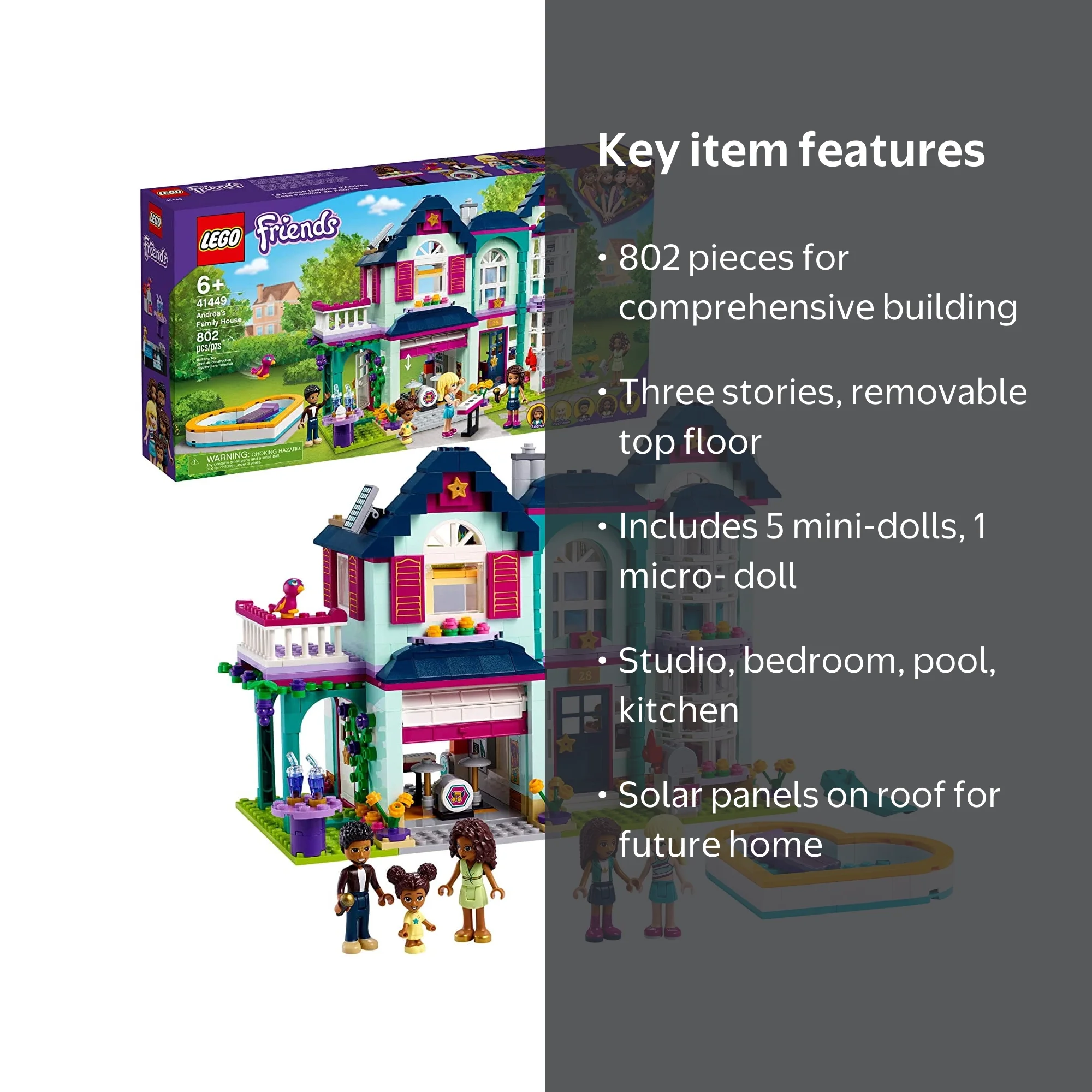 LEGO Friends Andrea's Family House 41449; 3-Story Building Toy