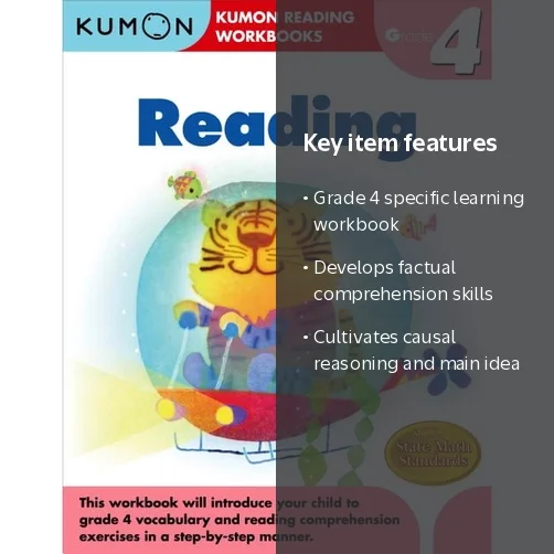 Kumon Reading Workbook Grade 4 Activities for Vocabulary and