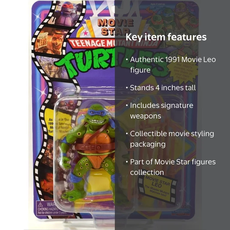 Teenage Mutant Ninja Turtles Action Figure, Movie Star Leo, 4-inch
