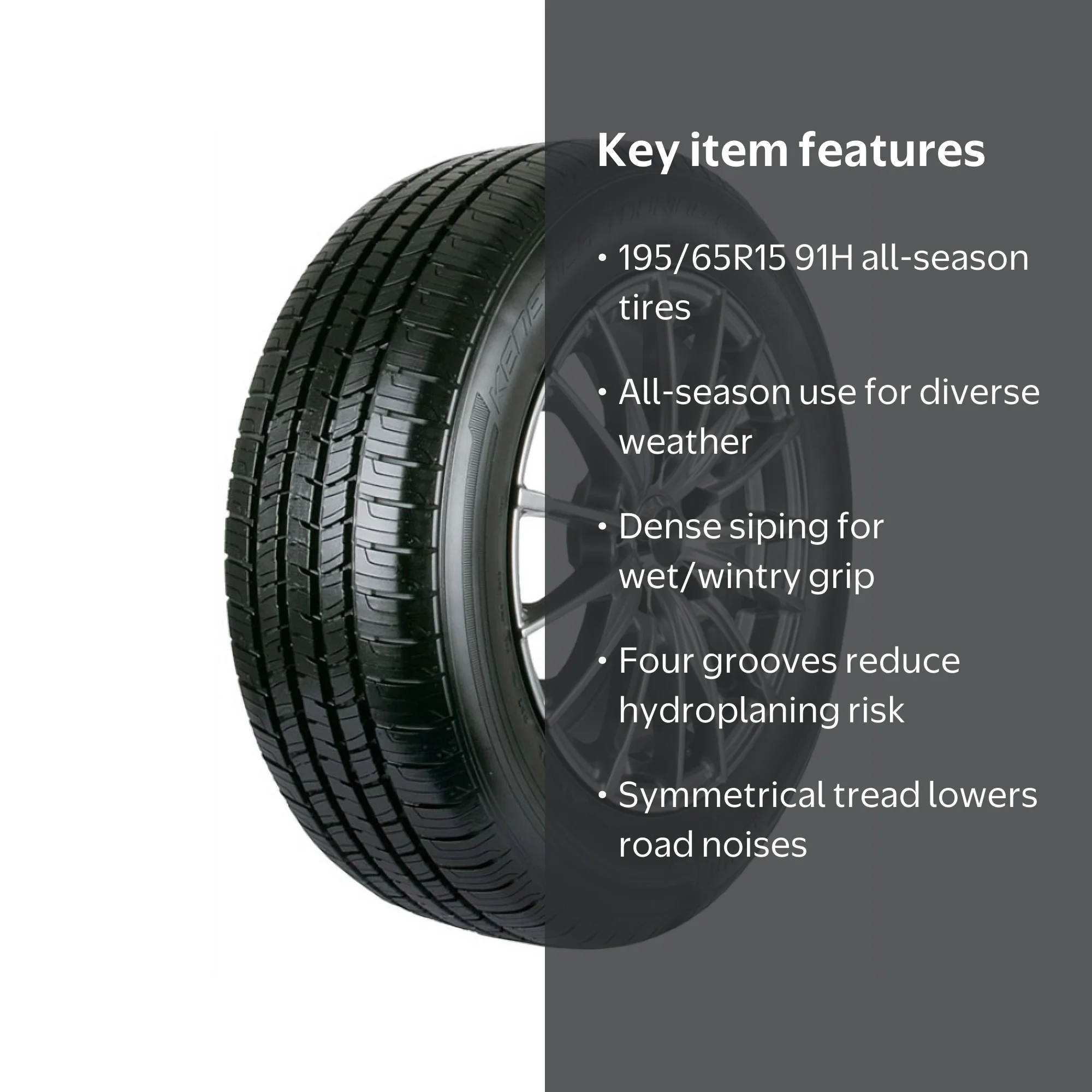 Kenda Kenetica KR217 All Season 195/65R15 91H Passenger Tire
