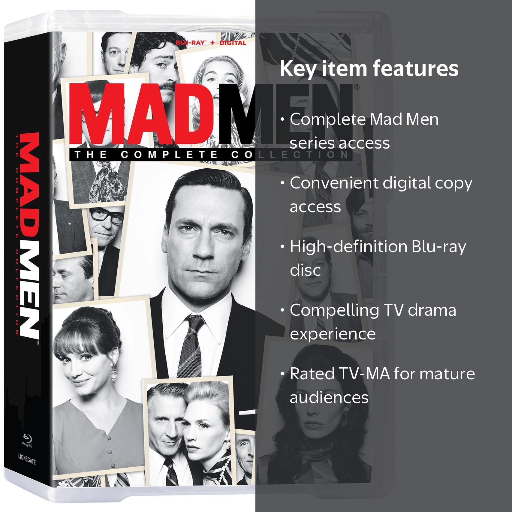 Lionsgate Mad Men Complete Series Blu-ray Digital Copy TV Drama