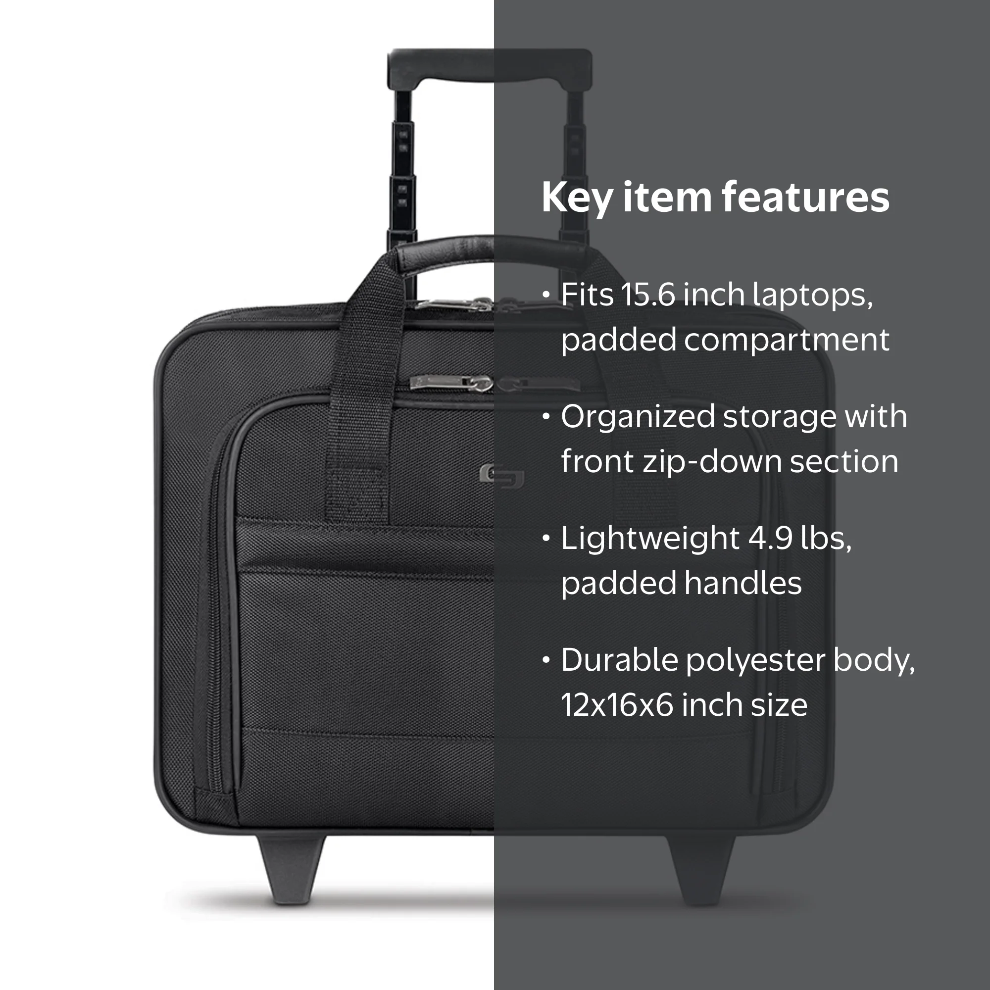Solo New York Carnegie Rolling Case, Black, 15.6