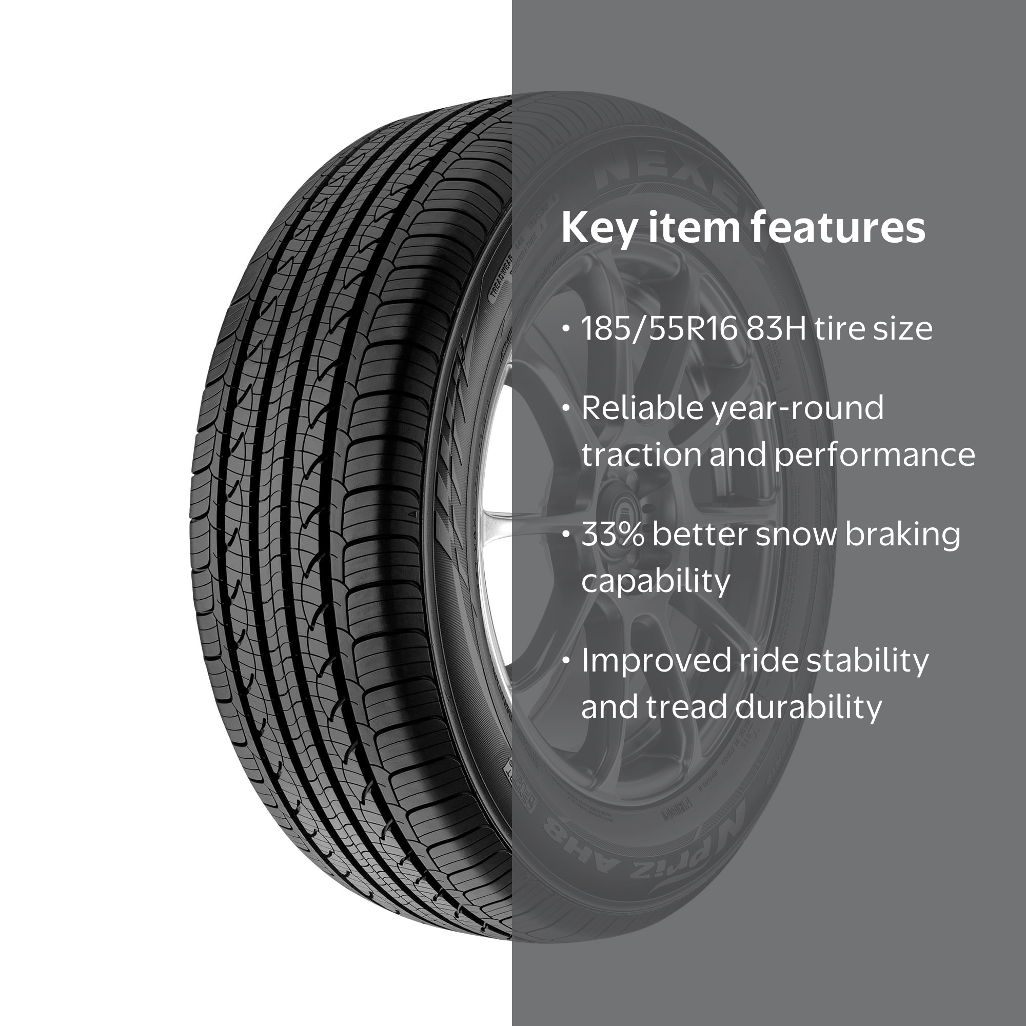 Nexen N'Priz AH8 All-Season Passenger Tire, 185/55R16 83H, Ideal
